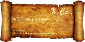 Nádasy Csaba névjegykártya